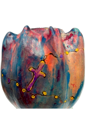 “Crown of Thorns Rosary Holder” Original Gourd Art Vessel Kristina Simkins ©2013